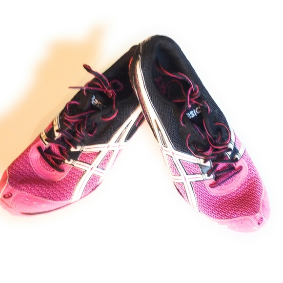 Asics GO55N Women's Track Running Shoes Pink/Black Size 8.5 - Picture 1 of 9